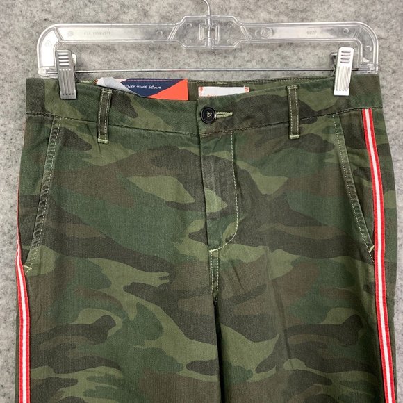 Sundry Jogger Pants Womens 25 Green Camo Cotton Twill Side Stripe Ankle Zip NWT - Picture 5 of 16